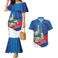 Philippines Rizal Day Couples Matching Mermaid Dress and Hawaiian Shirt Filipino Motto Stella Polynesian Pattern LT14 Blue - Polynesian Pride