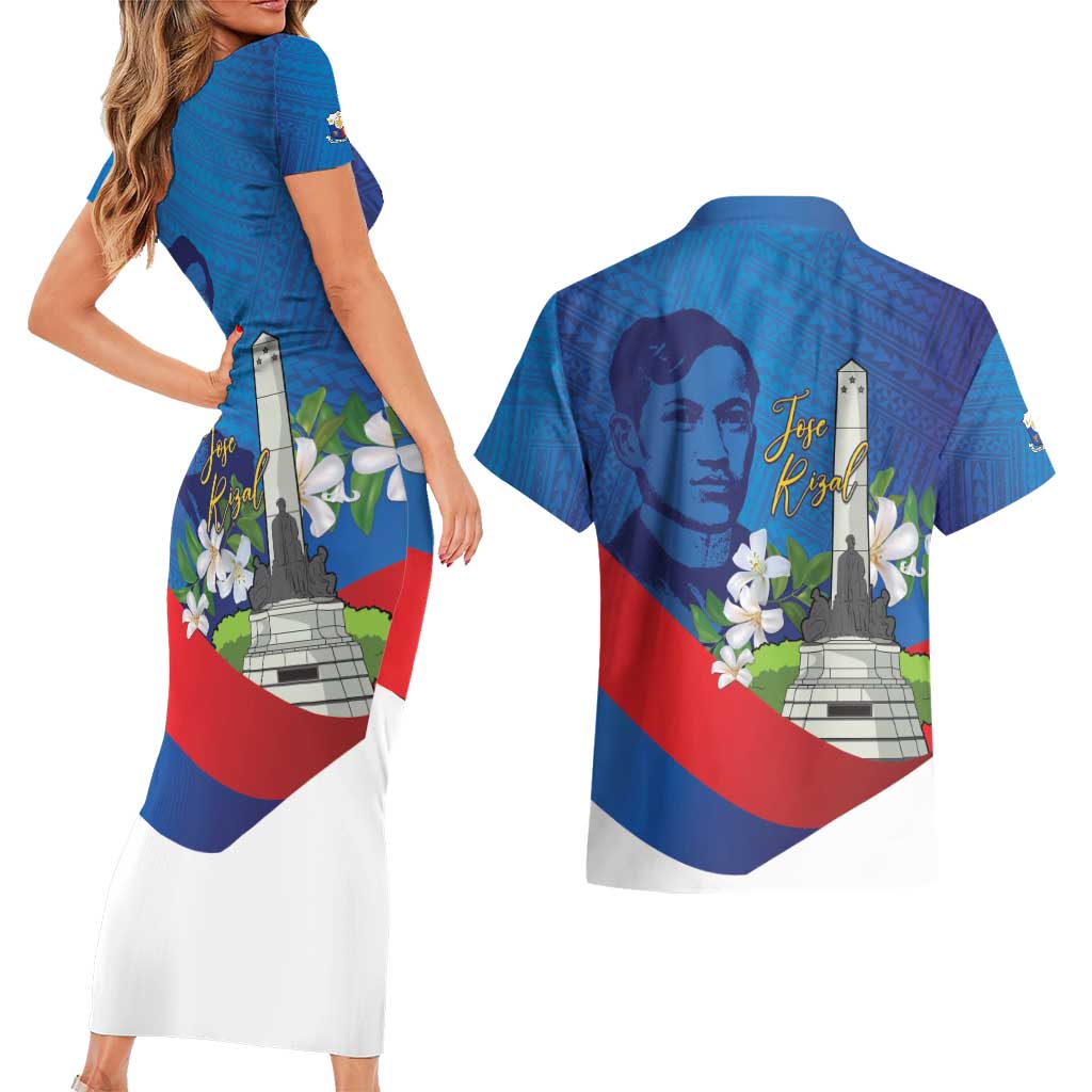 Philippines Rizal Day Couples Matching Short Sleeve Bodycon Dress and Hawaiian Shirt Filipino Motto Stella Polynesian Pattern LT14 - Polynesian Pride