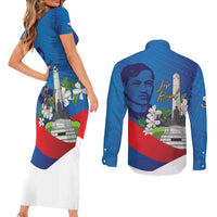 Philippines Rizal Day Couples Matching Short Sleeve Bodycon Dress and Long Sleeve Button Shirt Filipino Motto Stella Polynesian Pattern LT14 - Polynesian Pride