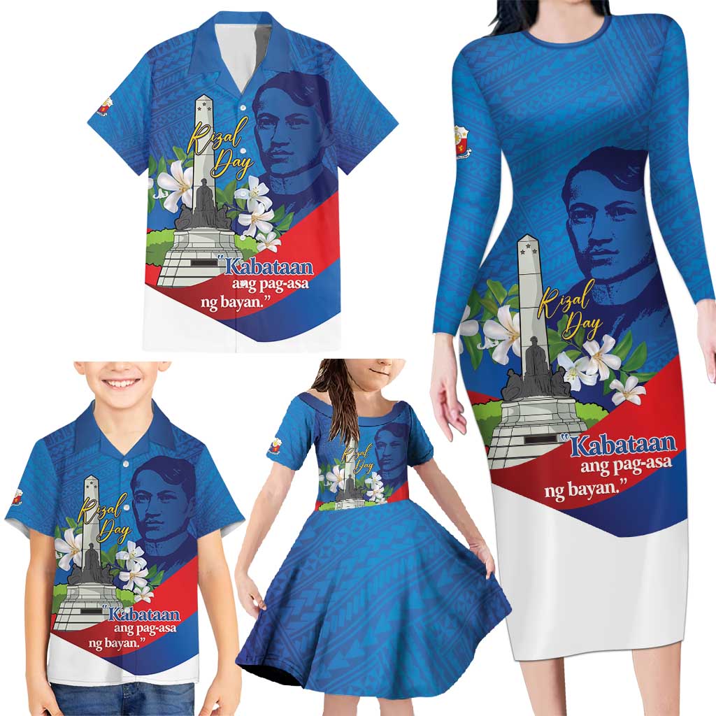 Philippines Rizal Day Family Matching Long Sleeve Bodycon Dress and Hawaiian Shirt Filipino Motto Stella Polynesian Pattern LT14 - Polynesian Pride
