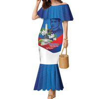 Philippines Rizal Day Family Matching Mermaid Dress and Hawaiian Shirt Filipino Motto Stella Polynesian Pattern LT14 Mom's Dress Blue - Polynesian Pride