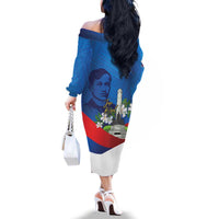 Philippines Rizal Day Family Matching Off The Shoulder Long Sleeve Dress and Hawaiian Shirt Filipino Motto Stella Polynesian Pattern LT14 - Polynesian Pride