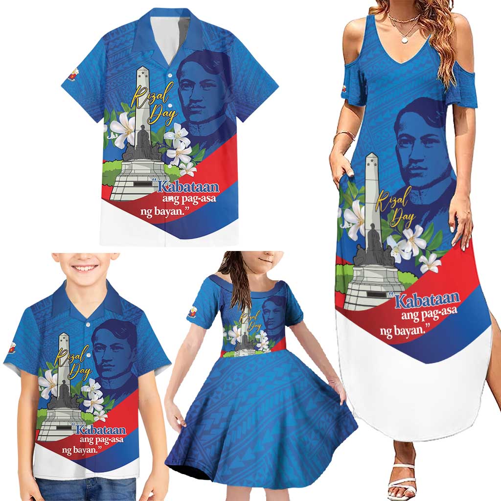 Philippines Rizal Day Family Matching Summer Maxi Dress and Hawaiian Shirt Filipino Motto Stella Polynesian Pattern LT14 - Polynesian Pride