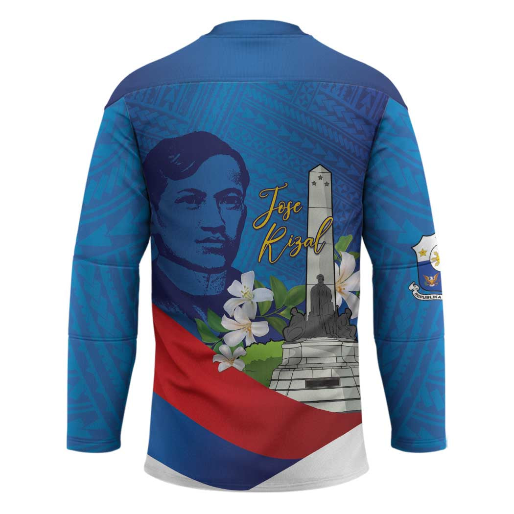 Philippines Rizal Day Hockey Jersey Filipino Motto Stella Polynesian Pattern - Polynesian Pride