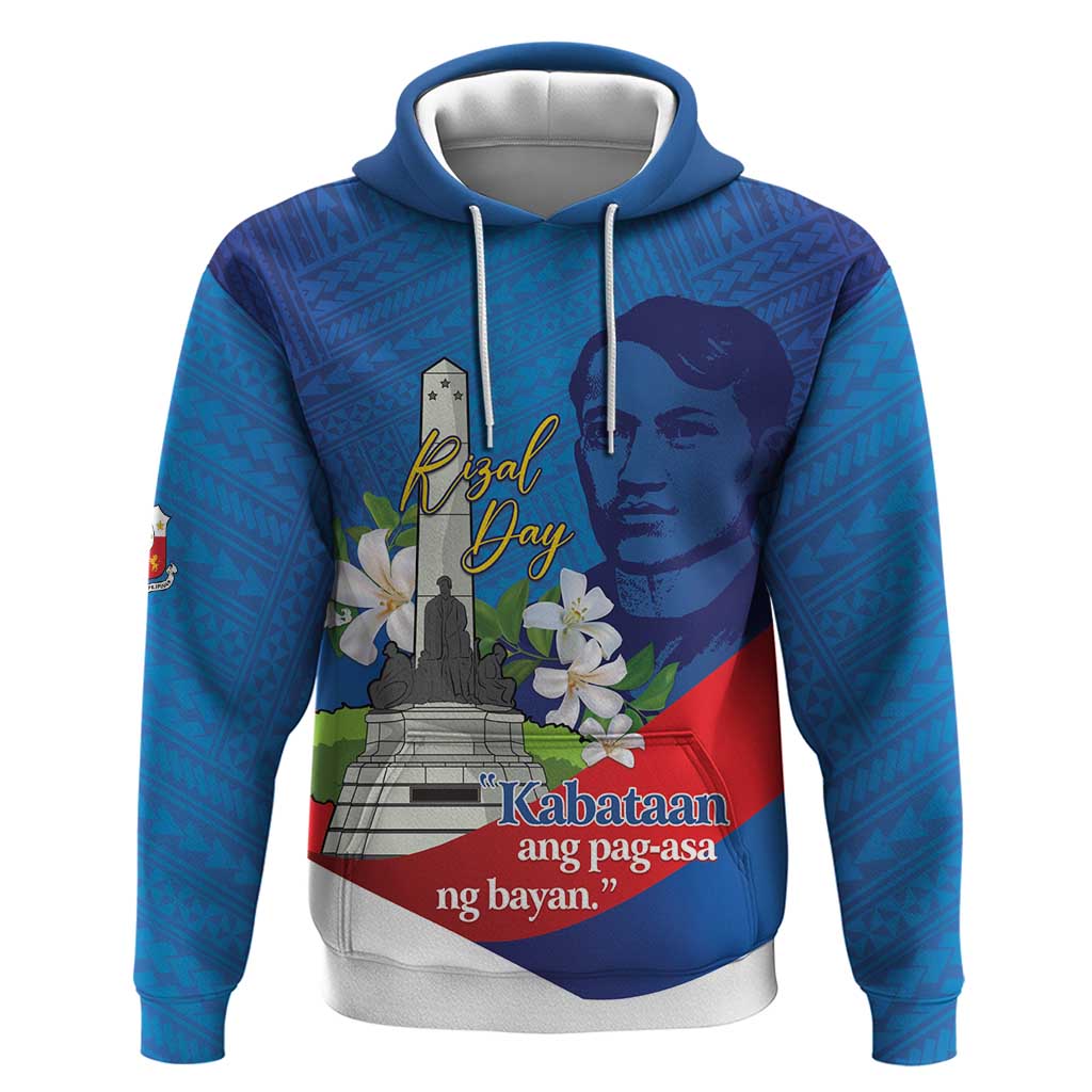 Philippines Rizal Day Hoodie Filipino Motto Stella Polynesian Pattern LT14 Pullover Hoodie Blue - Polynesian Pride