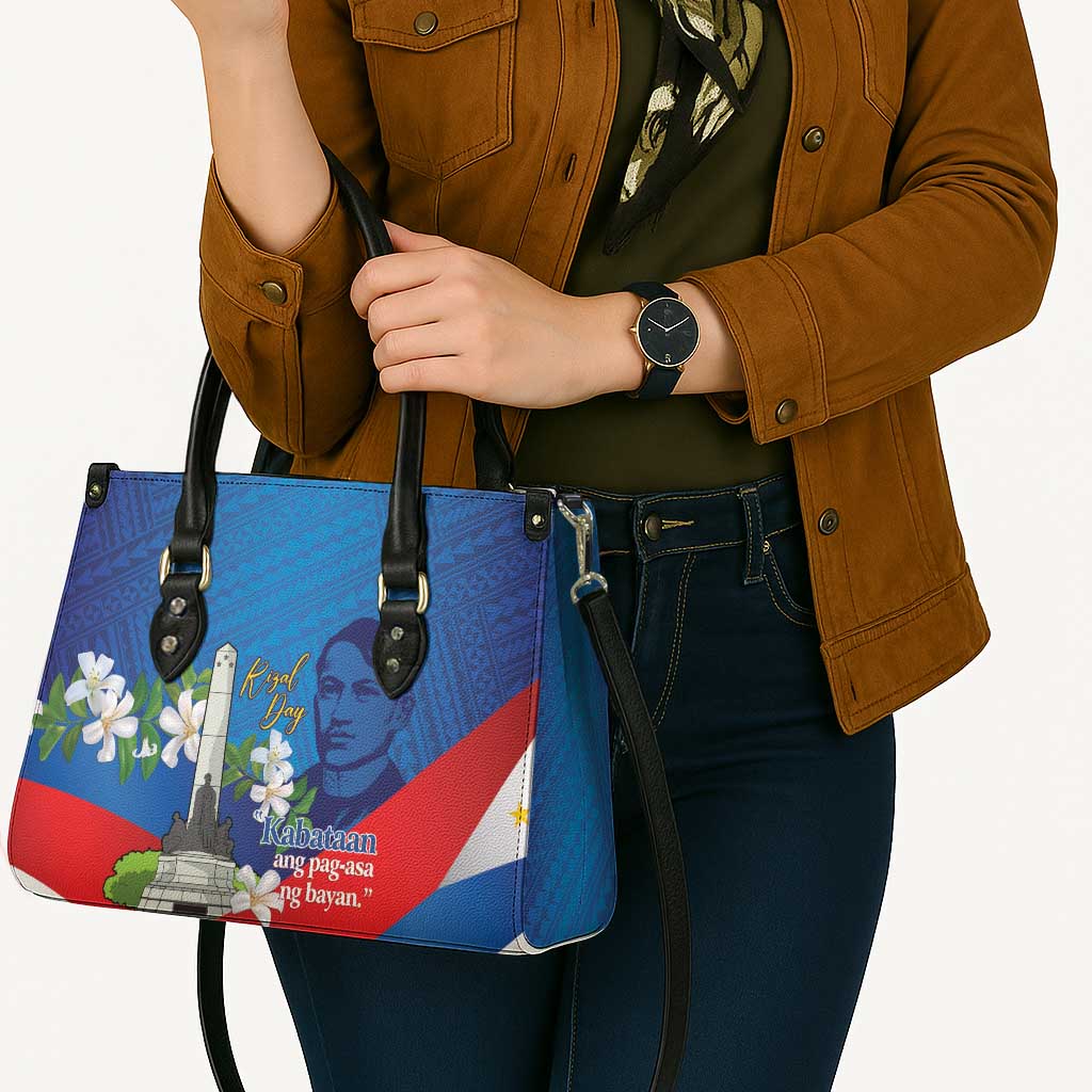 Philippines Rizal Day Leather Bag Filipino Motto Stella Polynesian Pattern - Polynesian Pride