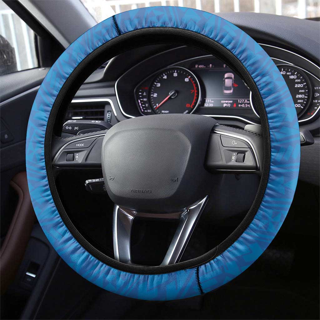 Philippines Rizal Day Steering Wheel Cover Filipino Motto Stella Polynesian Pattern - Polynesian Pride