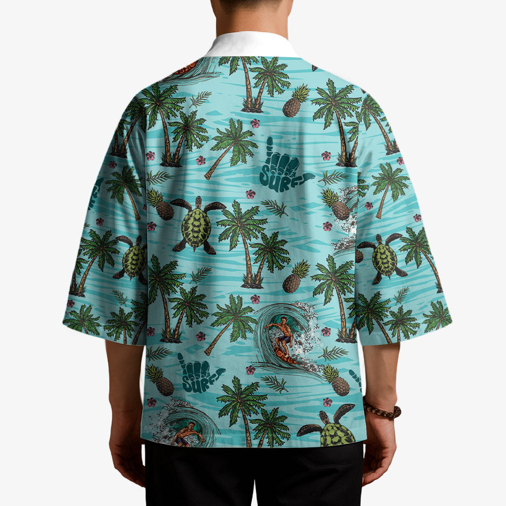 Aloha Hawaii Surfing Tropical Seamless Kimono LT14 - Polynesian Pride