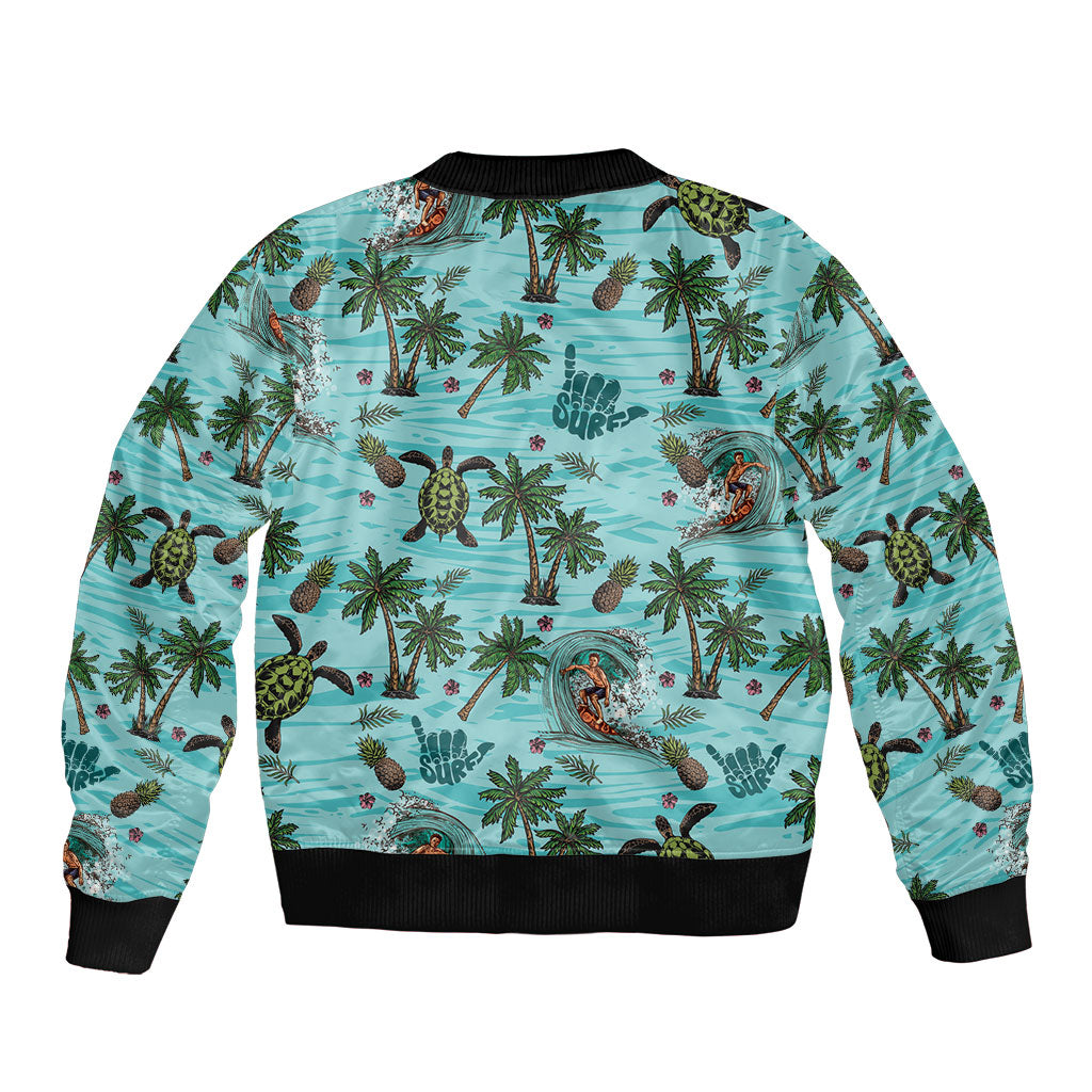 Aloha Hawaii Surfing Tropical Seamless Sleeve Zip Bomber Jacket LT14 - Polynesian Pride