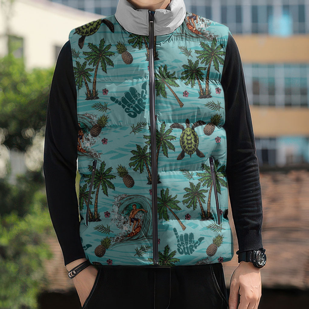 Aloha Hawaii Surfing Tropical Seamless Sleeveless Puffer Jacket LT14 - Polynesian Pride