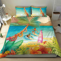 Surfing Paradise Hawaii Bedding Set Tropical Flowers Beachy Vibes LT14 - Polynesian Pride