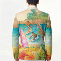 Surfing Paradise Hawaii Blazer Tropical Flowers Beachy Vibes LT14 - Polynesian Pride