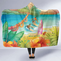 Surfing Paradise Hawaii Hooded Blanket Tropical Flowers Beachy Vibes LT14 One Size Multicolor - Polynesian Pride