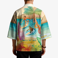 Surfing Paradise Hawaii Kimono Tropical Flowers Beachy Vibes LT14 - Polynesian Pride