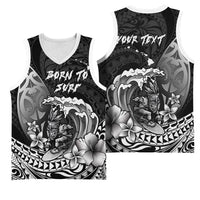 Hawaii Surfing Personalized Basketball Jersey Born To Surf Tiki Hawaiian Pattern LT14 - Polynesian Pride