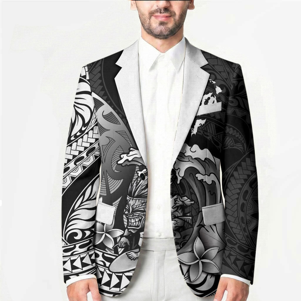 Hawaii Surfing Personalized Blazer Born To Surf Tiki Hawaiian Pattern LT14 - Polynesian Pride