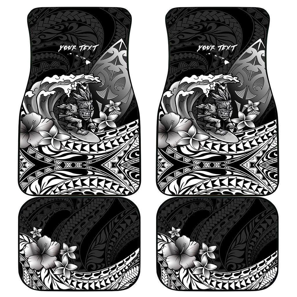 Hawaii Surfing Personalized Car Mats Born To Surf Tiki Hawaiian Pattern LT14 - Polynesian Pride
