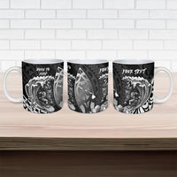 Hawaii Surfing Personalized Ceramic Mug Born To Surf Tiki Hawaiian Pattern LT14 - Polynesian Pride