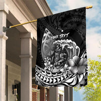 Hawaii Surfing Personalized Garden Flag Born To Surf Tiki Hawaiian Pattern LT14 House Flag Black - Polynesian Pride