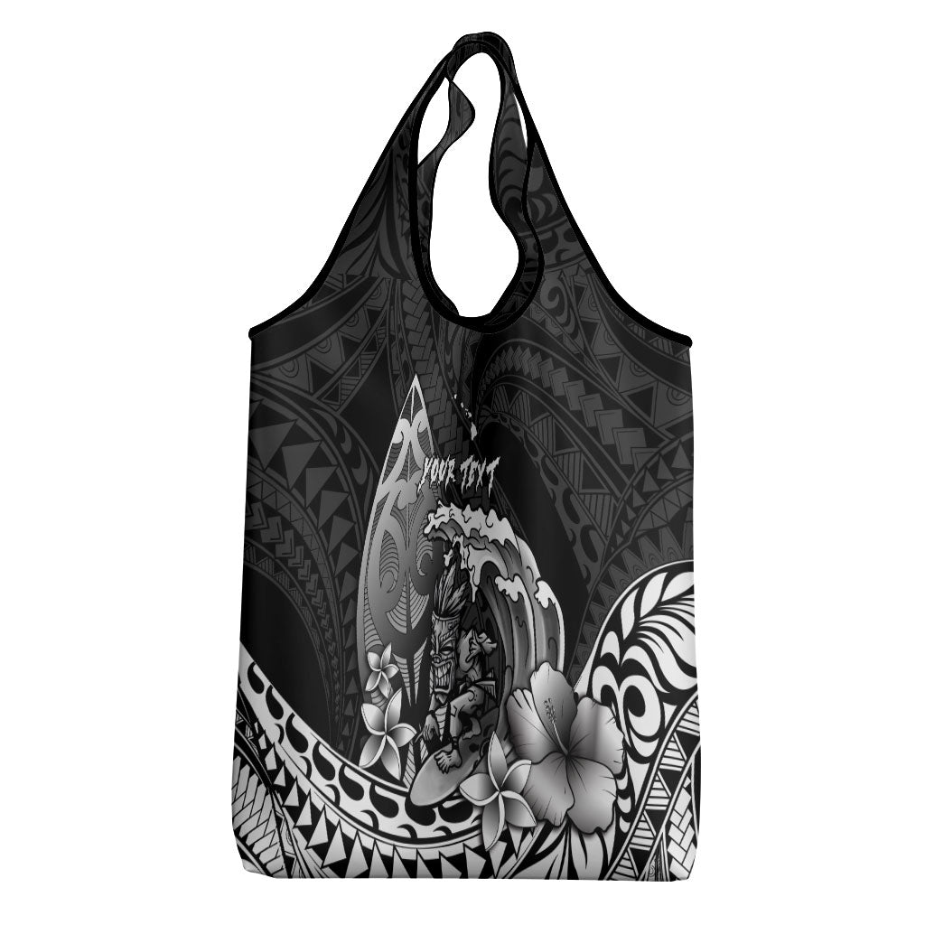 Hawaii Surfing Personalized Grocery Bag Born To Surf Tiki Hawaiian Pattern LT14 - Polynesian Pride