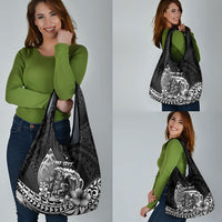 Hawaii Surfing Personalized Grocery Bag Born To Surf Tiki Hawaiian Pattern LT14 - Polynesian Pride