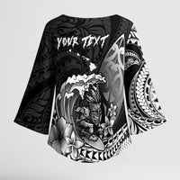 Hawaii Surfing Personalized Kimono Sleeve Blouse Born To Surf Tiki Hawaiian Pattern LT14 - Polynesian Pride