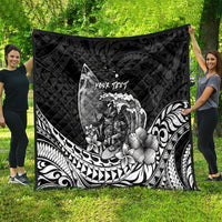 Hawaii Surfing Personalized Quilt Born To Surf Tiki Hawaiian Pattern LT14 - Polynesian Pride