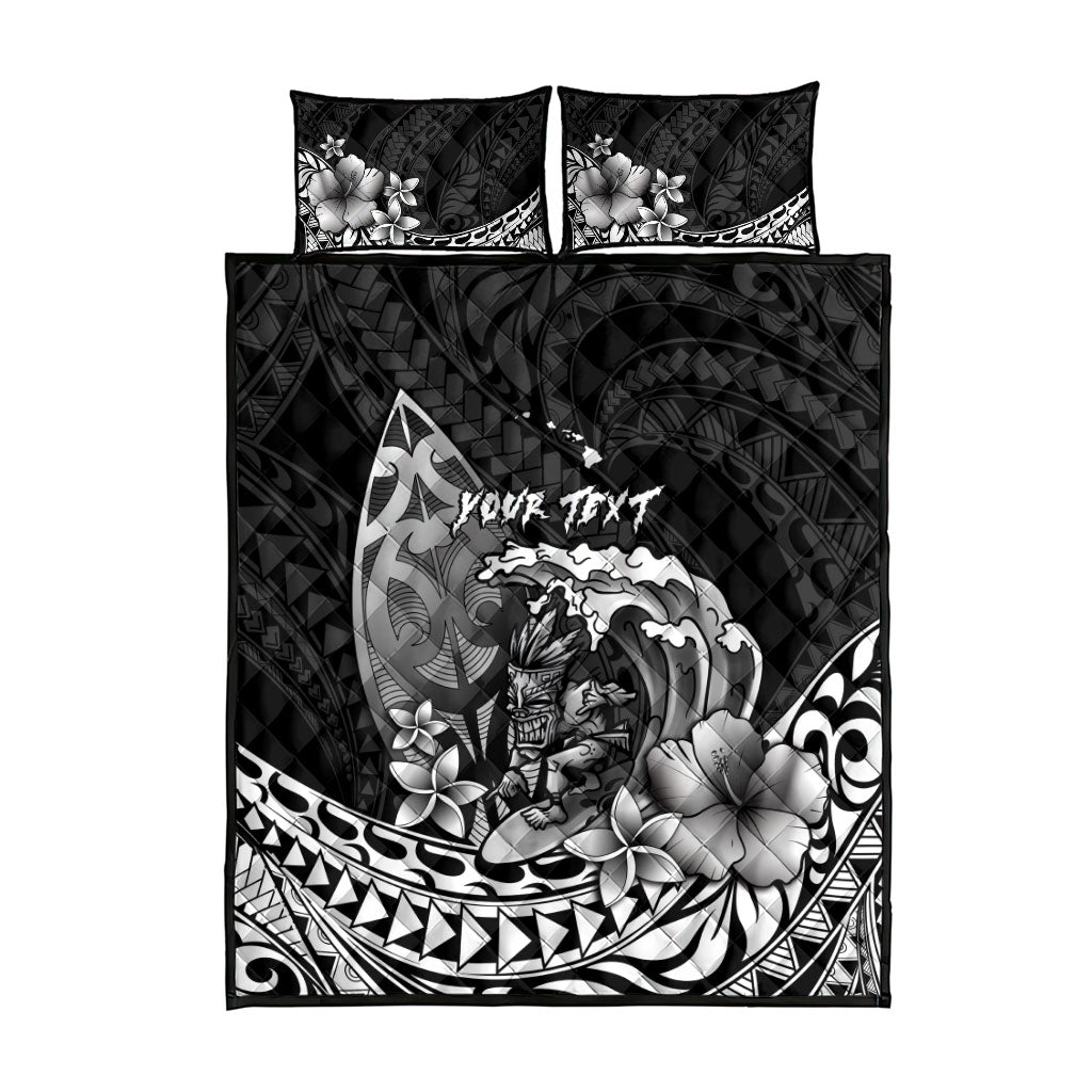 Hawaii Surfing Personalized Quilt Bed Set Born To Surf Tiki Hawaiian Pattern LT14 - Polynesian Pride