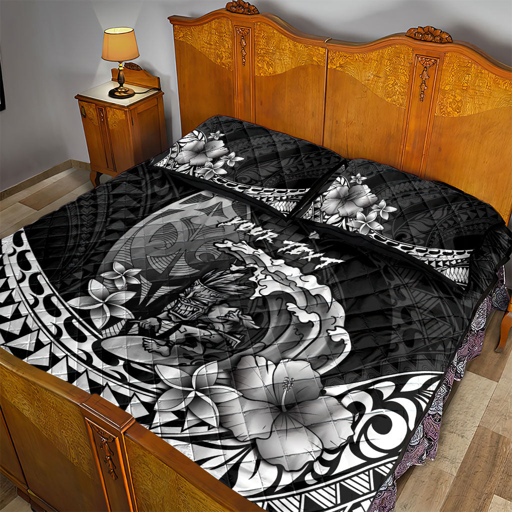 Hawaii Surfing Personalized Quilt Bed Set Born To Surf Tiki Hawaiian Pattern LT14 - Polynesian Pride