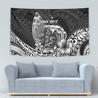 Hawaii Surfing Personalized Tapestry Born To Surf Tiki Hawaiian Pattern LT14 - Polynesian Pride