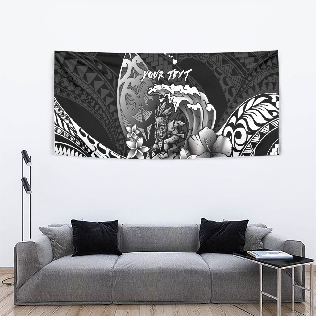 Hawaii Surfing Personalized Tapestry Born To Surf Tiki Hawaiian Pattern LT14 - Polynesian Pride