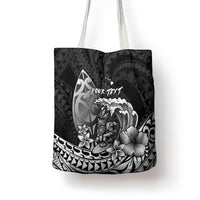 Hawaii Surfing Personalized Tote Bag Born To Surf Tiki Hawaiian Pattern LT14 - Polynesian Pride