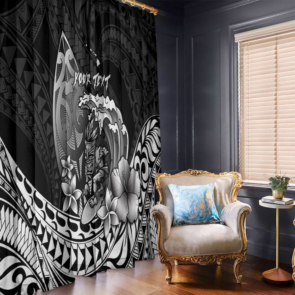 Hawaii Surfing Personalized Window Curtain Born To Surf Tiki Hawaiian Pattern LT14 - Polynesian Pride