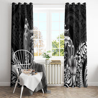 Hawaii Surfing Personalized Window Curtain Born To Surf Tiki Hawaiian Pattern LT14 - Polynesian Pride