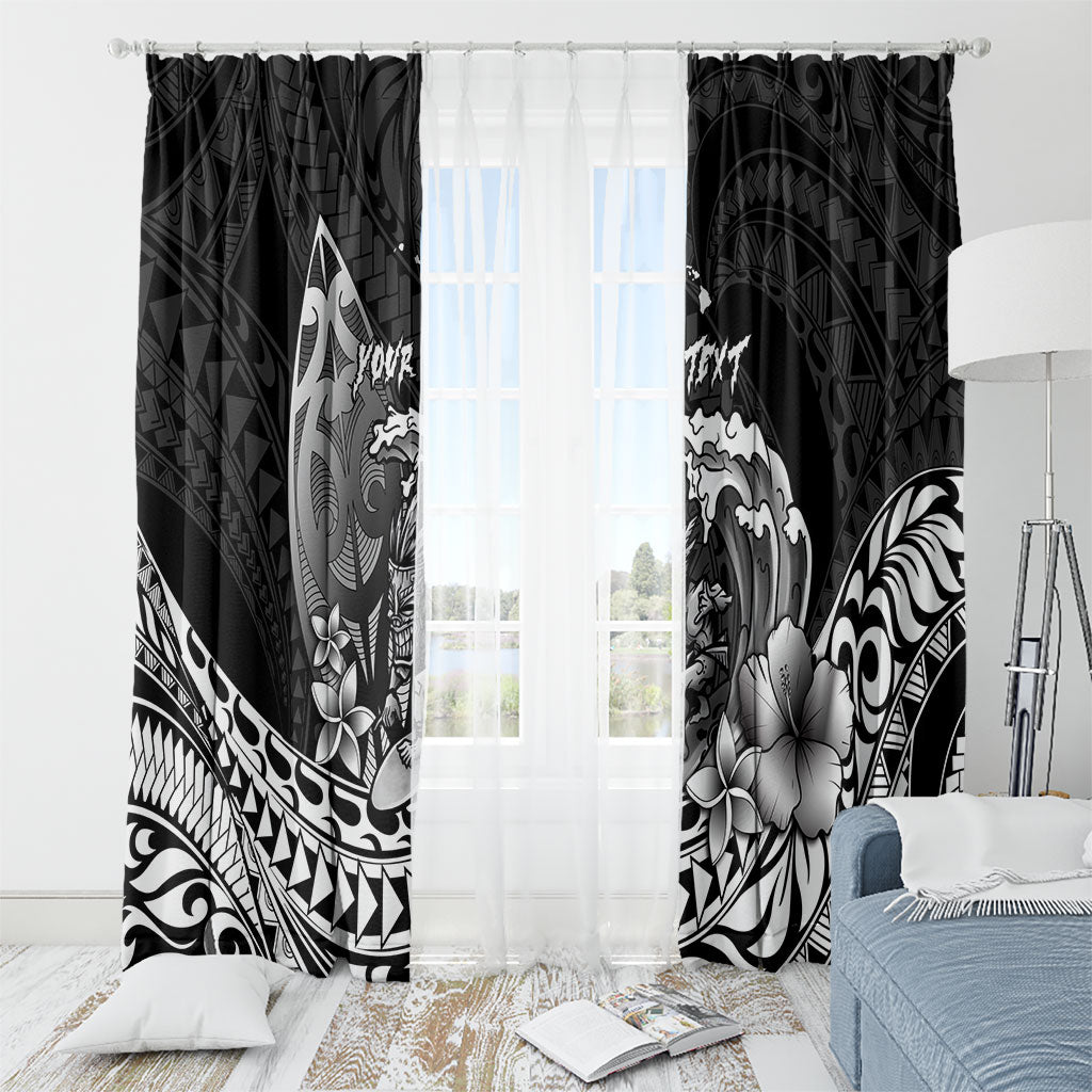 Hawaii Surfing Personalized Window Curtain Born To Surf Tiki Hawaiian Pattern LT14 - Polynesian Pride