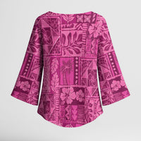 Hawaii Rainforest Beach Tropical Flowers Kimono Sleeve Blouse LT14 - Polynesian Pride