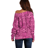 Hawaii Rainforest Beach Tropical Flowers Off Shoulder Sweater LT14 - Polynesian Pride