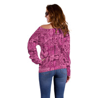 Hawaii Rainforest Beach Tropical Flowers Off Shoulder Sweater LT14 - Polynesian Pride