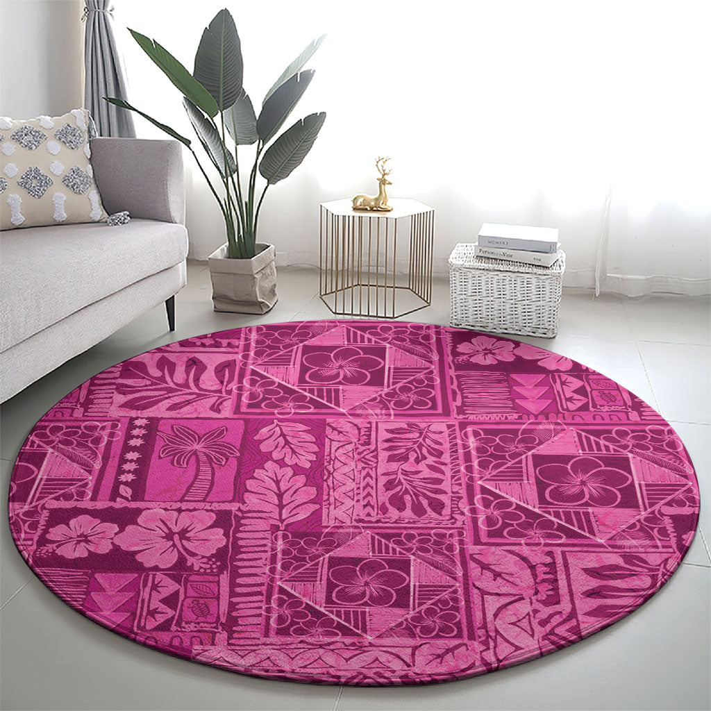 Hawaii Rainforest Beach Tropical Flowers Round Carpet LT14 - Polynesian Pride