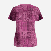 Hawaii Rainforest Beach Tropical Flowers Scrub Top LT14 - Polynesian Pride