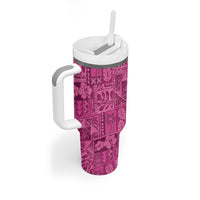 Hawaii Rainforest Beach Tropical Flowers Tumbler With Handle LT14 - Polynesian Pride