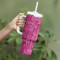 Hawaii Rainforest Beach Tropical Flowers Tumbler With Handle LT14 - Polynesian Pride