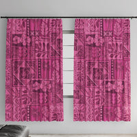 Hawaii Rainforest Beach Tropical Flowers Window Curtain LT14 With Hooks Pink - Polynesian Pride