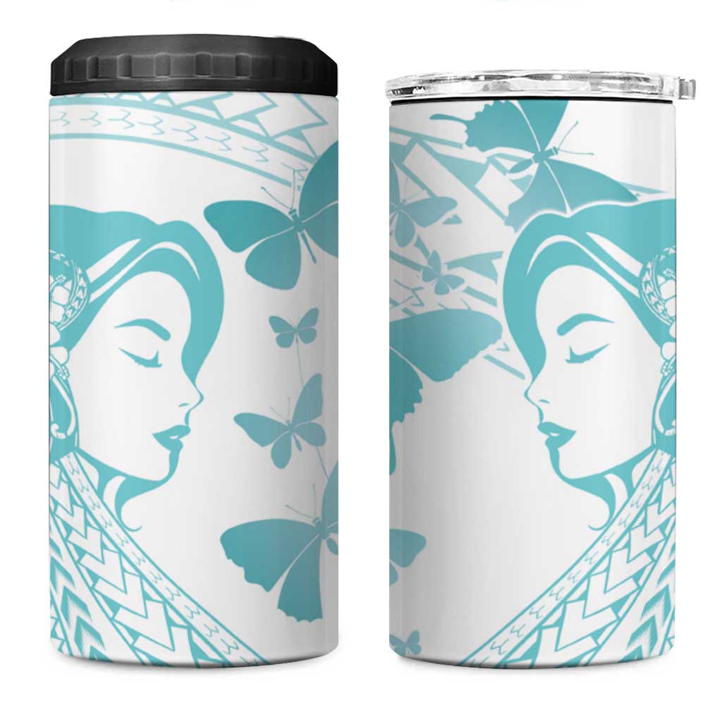 Polynesia Cervical Cancer Awareness Month 4 in 1 Can Cooler Tumbler Polynesian Women Faith Hope Love! LT14 One Size: 16 oz White - Polynesian Pride