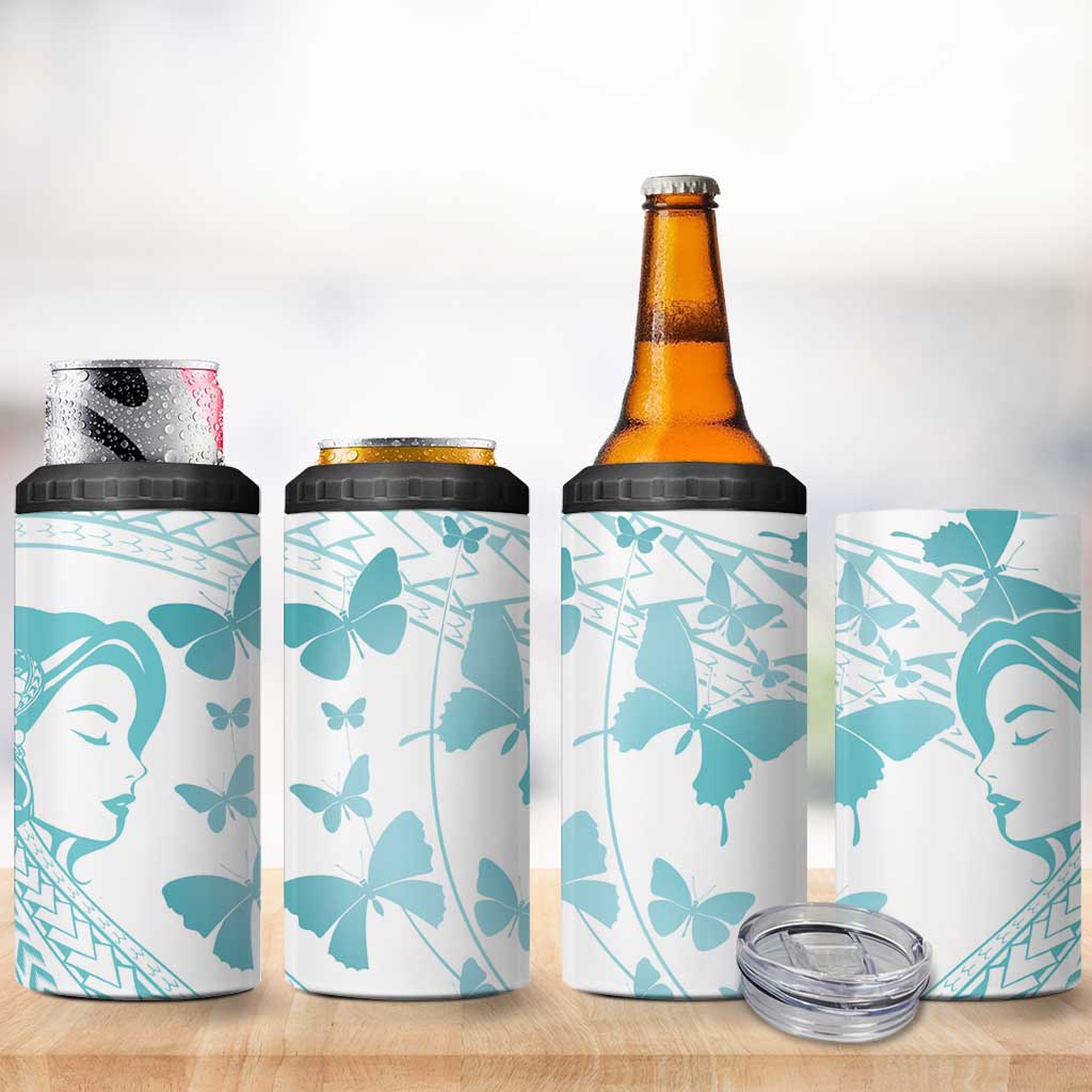 Polynesia Cervical Cancer Awareness Month 4 in 1 Can Cooler Tumbler Polynesian Women Faith Hope Love! LT14 - Polynesian Pride