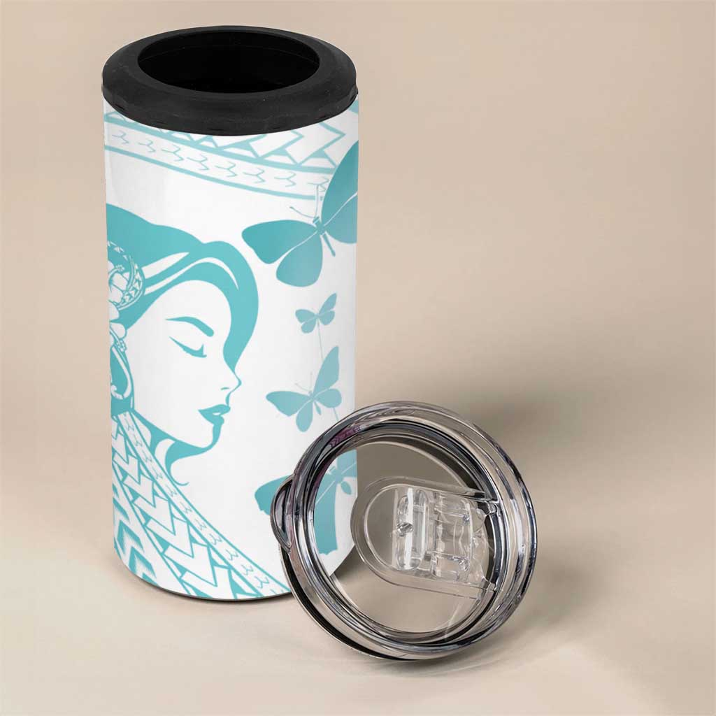 Polynesia Cervical Cancer Awareness Month 4 in 1 Can Cooler Tumbler Polynesian Women Faith Hope Love! LT14 - Polynesian Pride