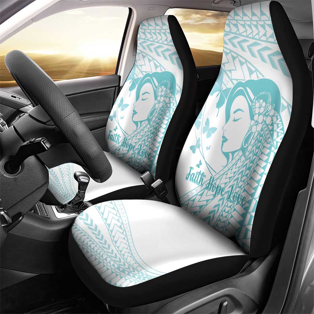 Polynesia Cervical Cancer Awareness Month Car Seat Cover Polynesian Women Faith Hope Love! LT14 - Polynesian Pride