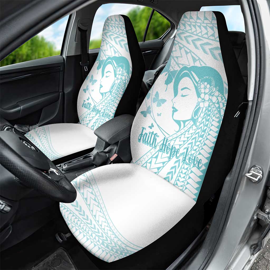 Polynesia Cervical Cancer Awareness Month Car Seat Cover Polynesian Women Faith Hope Love! LT14 - Polynesian Pride