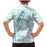 Polynesia Cervical Cancer Awareness Month Family Matching Mermaid Dress and Hawaiian Shirt Polynesian Women Faith Hope Love! LT14 - Polynesian Pride