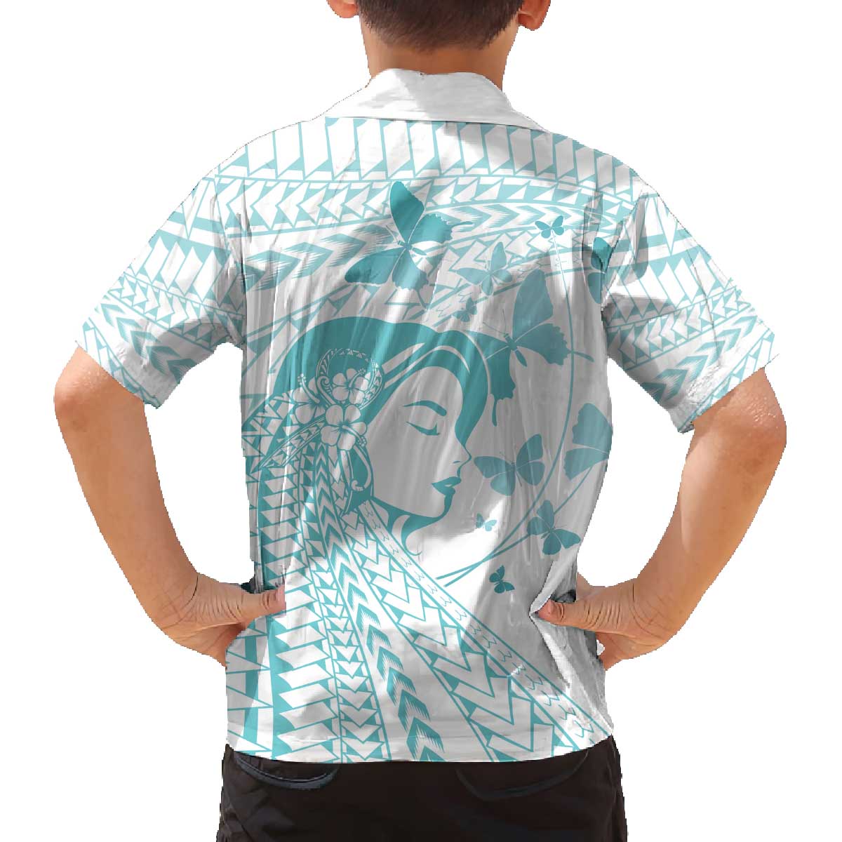 Polynesia Cervical Cancer Awareness Month Family Matching Off The Shoulder Long Sleeve Dress and Hawaiian Shirt Polynesian Women Faith Hope Love! LT14 - Polynesian Pride